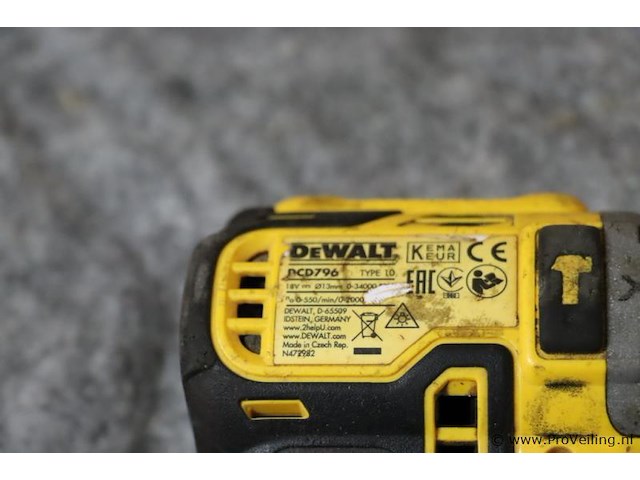 Dewalt xr accu klopboormachine dcd796, 18v. incl. acculader, 2 accu's & opbergkoffer - afbeelding 6 van  8