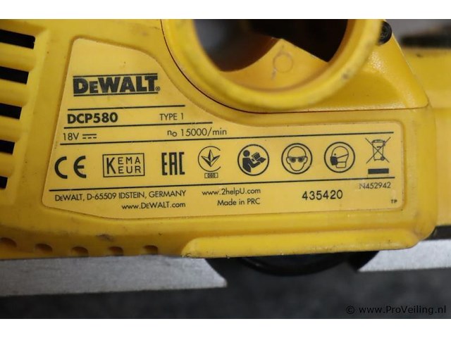 Dewalt xr accu schaafmachine dcp580, 18v, type 1 - afbeelding 6 van  7