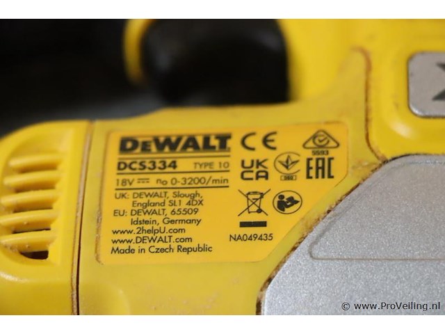 Dewalt xr decoupeerzaag dcs334, 18v incl. opbergkoffer - afbeelding 5 van  9