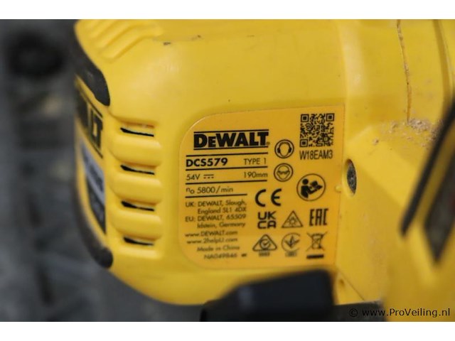 Dewalt xr flexvolt accu cirkelzaag dcs579 dcs579nt, 54v, type 1 incl. opbergkoffer - afbeelding 4 van  7