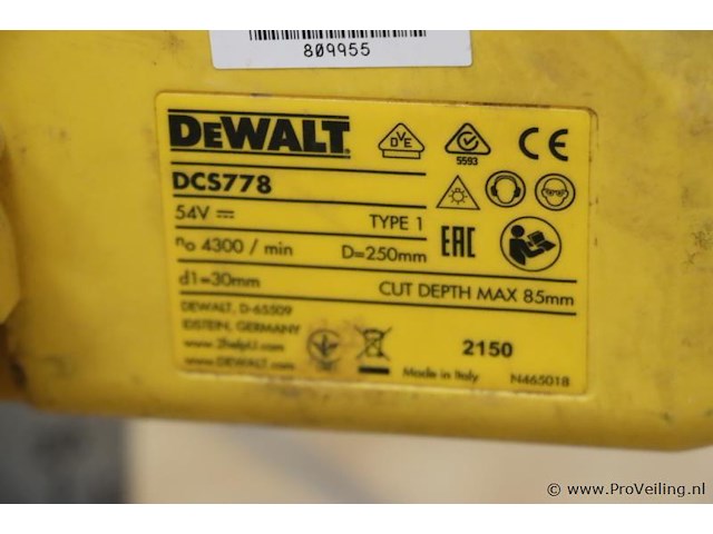 Dewalt xr flexvolt afkort- en verstekzaag dcs778, 54v, type 1 - afbeelding 6 van  6