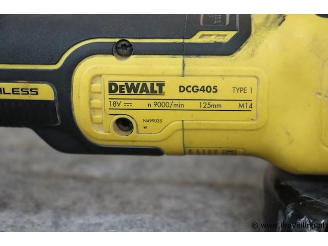 Dewalt xr haakse slijper dcg405, 18v, type 1 incl. opbergkoffer - afbeelding 6 van  8