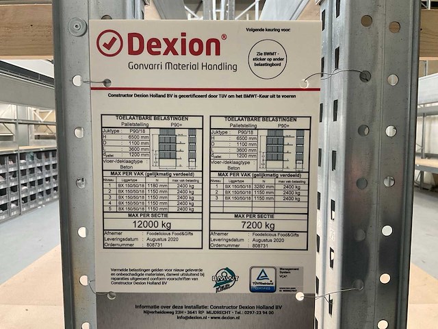 Dexion sectie palletstelling met aanrijd-beveiliging (60x) - afbeelding 7 van  14