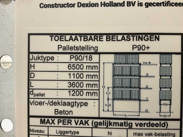 Dexion sectie palletstelling met aanrijd-beveiliging (60x) - afbeelding 8 van  14