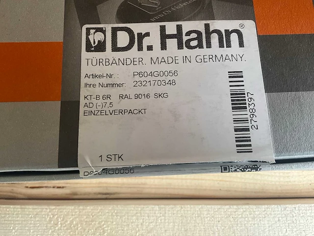 Dhr. hahn - kt-b 6r - deurscharnier ral 9016 skg - deurbeslag (4x) - afbeelding 8 van  9