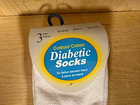 Diabetes sokken katoen - 3 pack / wit (200x) - afbeelding 3 van  4