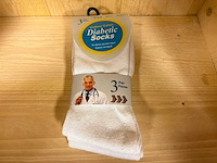 Diabetes sokken katoen - 3 pack / wit (400x) - afbeelding 2 van  4