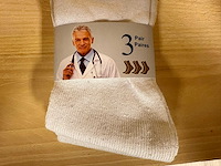 Diabetes sokken katoen - 3 pack / wit (400x) - afbeelding 2 van  2