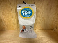 Diabetes sokken katoen - 3 pack / wit (400x) - afbeelding 1 van  2