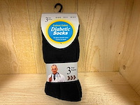 Diabetes sokken katoen - 3 pack / zwart (200x) - afbeelding 1 van  2