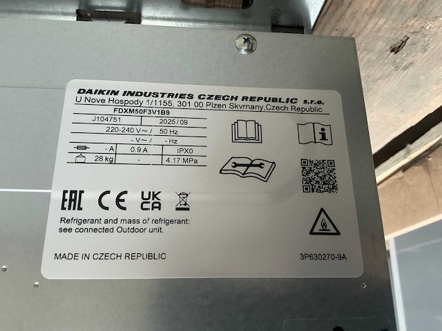 Diaken fdxm50f3v1b9 binnenunit sky air kanaal - afbeelding 7 van  7