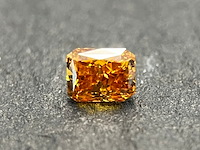 Diamant - 0.29 carat natuurlijk oranje diamant (gecertificeerd) - afbeelding 1 van  4