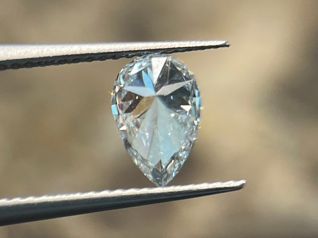 Diamant - 0.29 carat peer geslepen diamant (gecertificeerd) - afbeelding 4 van  5