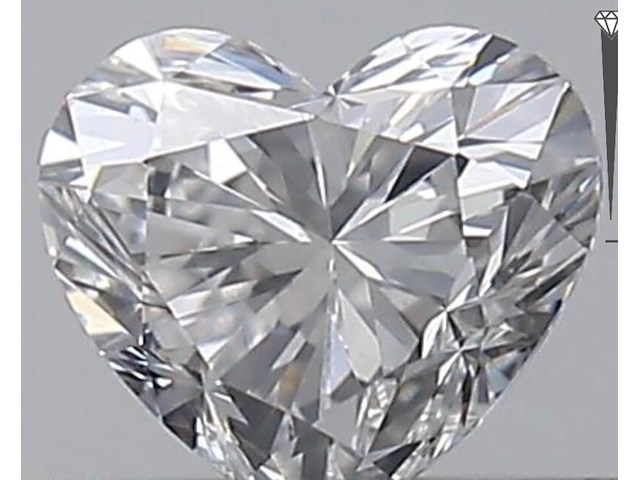 Diamant - 0.30 carat hart geslepen diamant (gecertificeerd) - afbeelding 1 van  5
