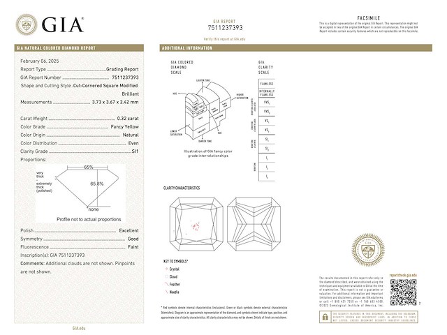 Diamant - 0.32 carat echte fancy colour diamant (gecertificeerd) - afbeelding 3 van  5