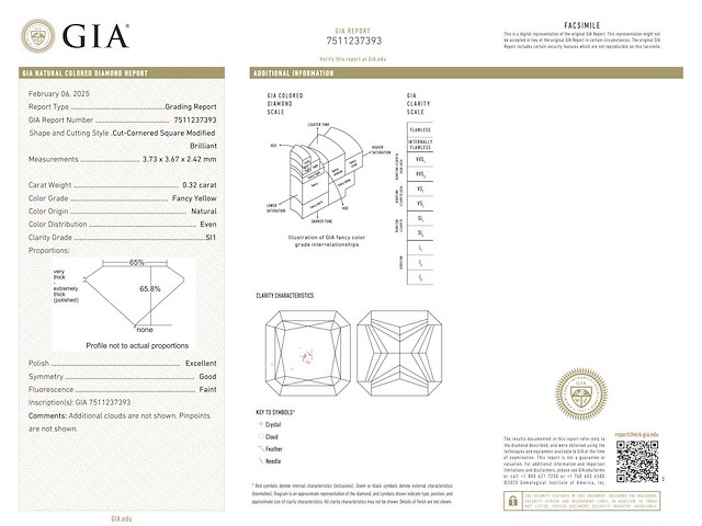 Diamant - 0.32 carat echte fancy colour diamant (gecertificeerd) - afbeelding 5 van  5