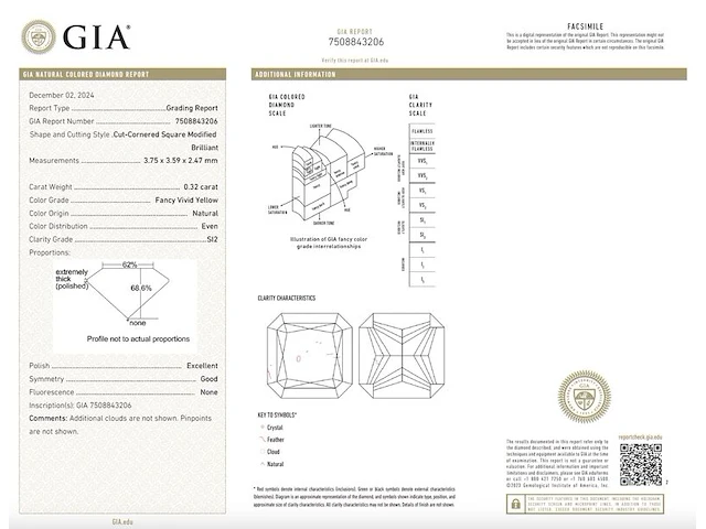 Diamant - 0.32 carat natuurlijk diamant met gia certificaat - afbeelding 3 van  5