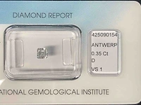 Diamant - 0.35 carat natuurlijke diamant (gecertificeerd) - afbeelding 3 van  6
