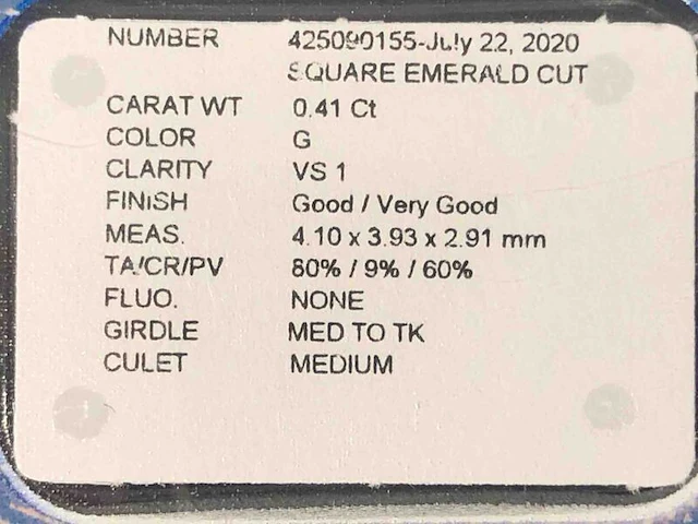 Diamant - 0.41 carat natuurlijke diamant (gecertificeerd) - afbeelding 4 van  7