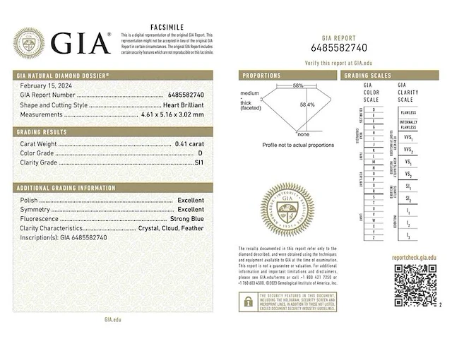Diamant - 0.41 carat natuurlijke fancy shape diamant - afbeelding 4 van  6
