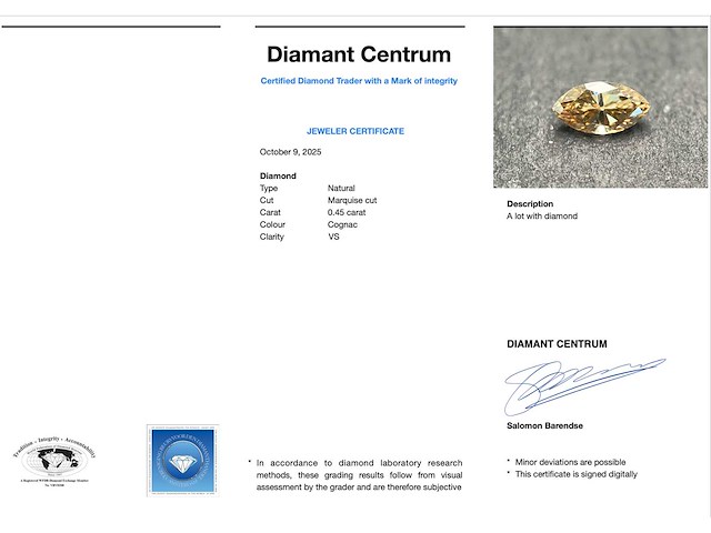 Diamant - 0.45 carat natuurlijke diamant - afbeelding 3 van  4