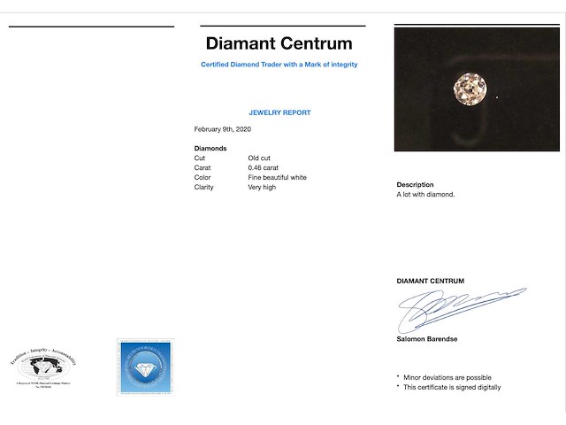 Diamant - 0.46 carat echte natuurlijke diamant (gecertificeerd) - afbeelding 3 van  5
