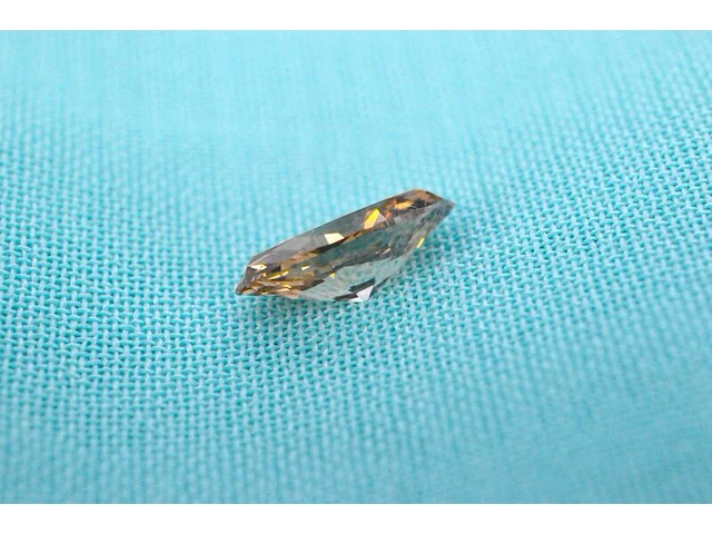 Diamant - 0.49 carat natuurlijke champagne gekleurde marquise diamant (gecertificeerd) - afbeelding 3 van  5