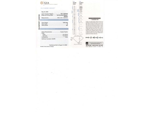 Diamant - 0.50 carat echte diamant (gecertificeerd) - afbeelding 3 van  5