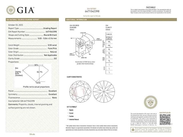 Diamant - 0.50 carat natuurlijke fancy colour diamant - afbeelding 2 van  4