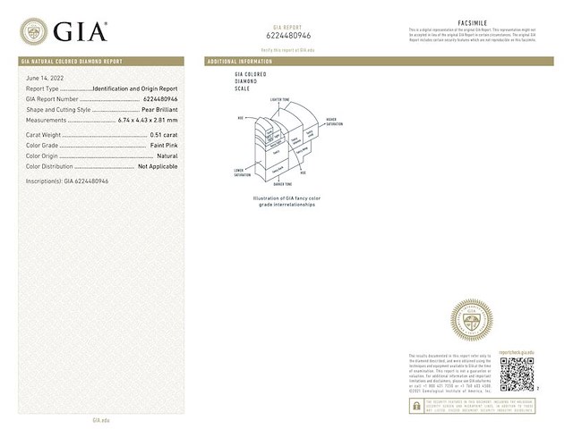 Diamant - 0.51 carat peer geslepen diamant (gecertificeerd) - afbeelding 3 van  5