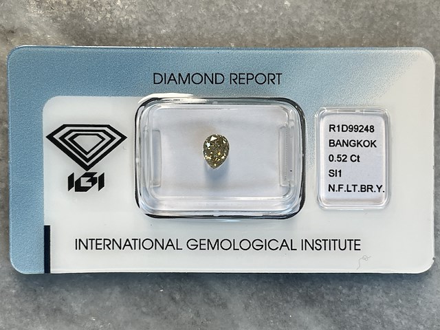 Diamant - 0.52 carat natuurlijke diamant (gecertificeerd) - afbeelding 1 van  3