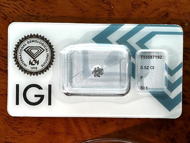 Diamant - 0.52 carat natuurlijke starcut briljant geslepen diamant (gecertificeerd) - afbeelding 1 van  5