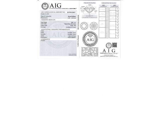 Diamant - 0.55 carat natuurlijk gekleurde diamant (gecertificeerd) - afbeelding 3 van  4
