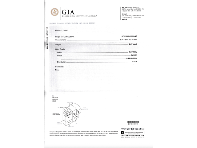 Diamant - 0.67 carat natuurlijke fancy roze gekleurde diamant (gecertificeerd) - afbeelding 4 van  6