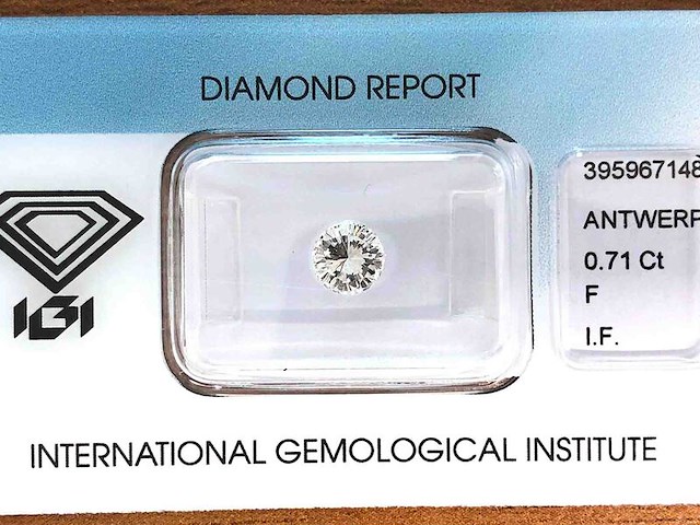 Diamant - 0.71 carat natuurlijke "star of amsterdam" diamant (gecertificeerd) - afbeelding 2 van  5