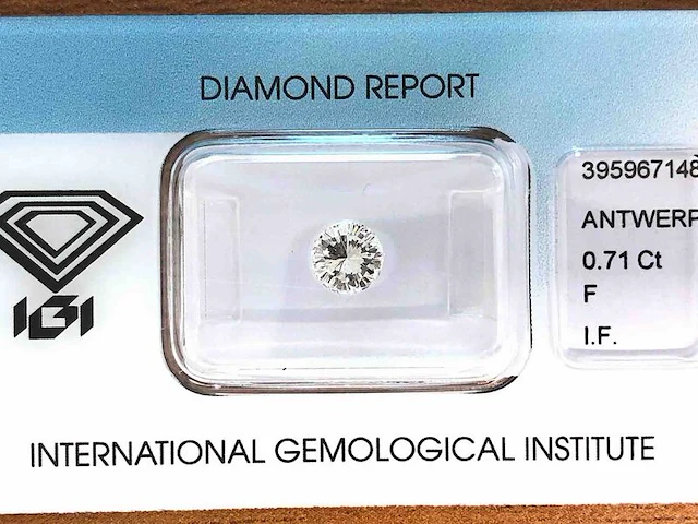 Diamant - 0.71 carat natuurlijke "star of amsterdam" diamant (gecertificeerd) - afbeelding 2 van  5