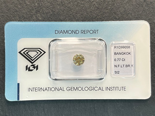 Diamant - 0.77 carat natuurlijk diamant (gecertificeerd) - afbeelding 2 van  3