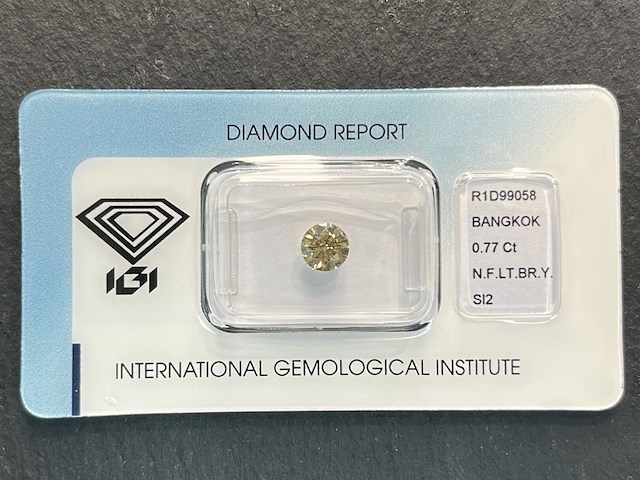 Diamant - 0.77 carat natuurlijk diamant (gecertificeerd) - afbeelding 3 van  3