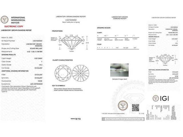 Diamant - 0.91 carat natuurlijke diamant (gecertificeerd) - afbeelding 3 van  5