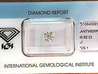 Diamant - 0.92 carat natuurlijke "star of amsterdam" diamant (gecertificeerd) - afbeelding 2 van  3
