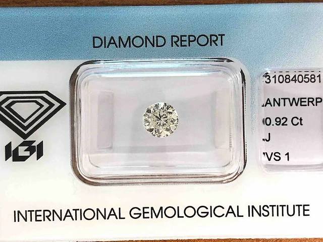 Diamant - 0.92 carat natuurlijke "star of amsterdam" diamant (gecertificeerd) - afbeelding 2 van  5