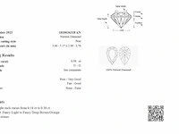 Diamant - 0.98 carat parcel van 4 natuurlijke fancy colour pear geslepen diamanten (gecertificeerd) - afbeelding 2 van  4