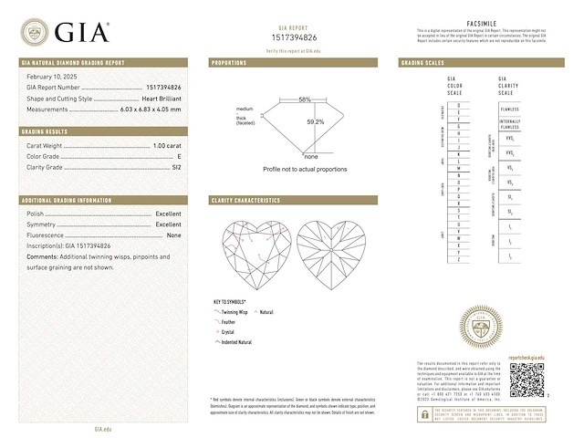 Diamant - 1.00 carat echte natuurlijke hart geslepen diamant (gia gecertificeerd) - afbeelding 3 van  6
