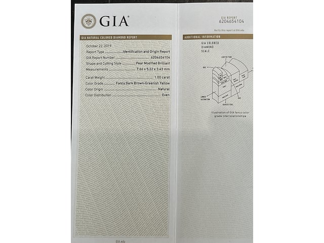 Diamant - 1.00 carat natuurlijk diamant (gecertificeerd) - afbeelding 2 van  4