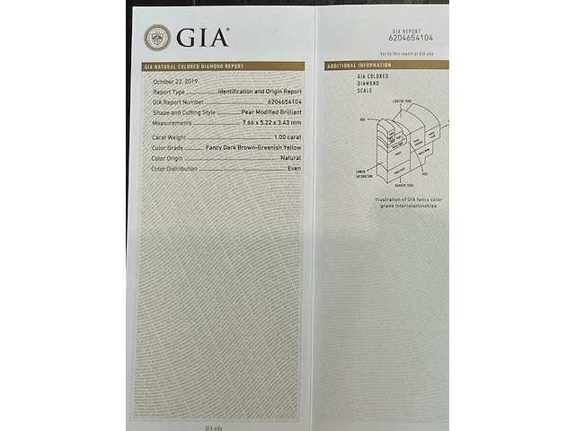 Diamant - 1.00 carat natuurlijk diamant (gecertificeerd) - afbeelding 2 van  4