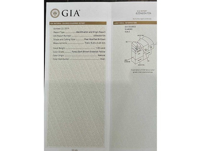 Diamant - 1.00 carat natuurlijke diamant (gecertificeerd) - afbeelding 2 van  3