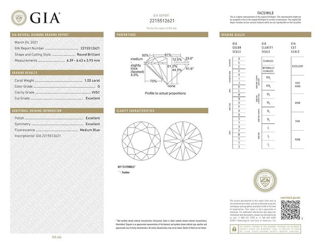 Diamant - 1.00 carat natuurlijke diamant (gecertificeerd) - afbeelding 3 van  6