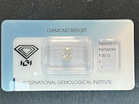 Diamant - 1.00 carat ovaal geslepen diamant (gecertificeerd) - afbeelding 2 van  2