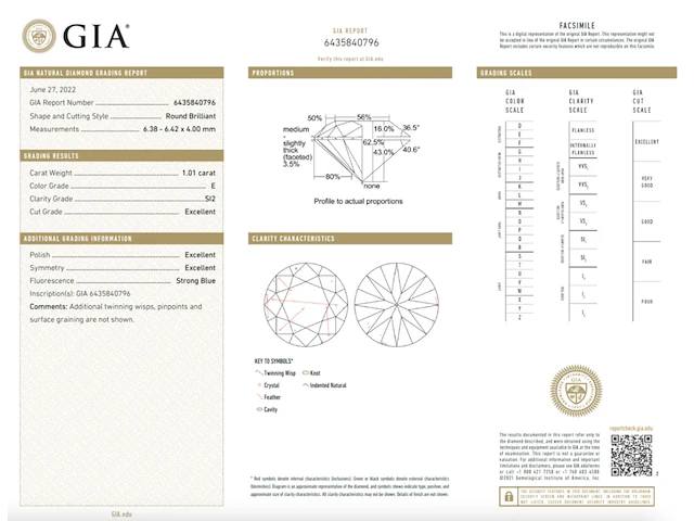 Diamant - 1.01 carat briljant geslepen diamant met een gia certificaat (gecertificeerd) - afbeelding 3 van  5