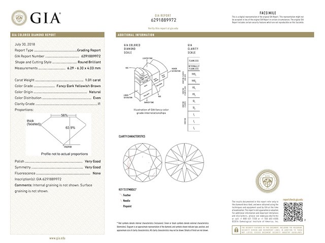 Diamant - 1.01 carat echte fancy gekleurde diamant (gia gecertificeerd) - afbeelding 3 van  5